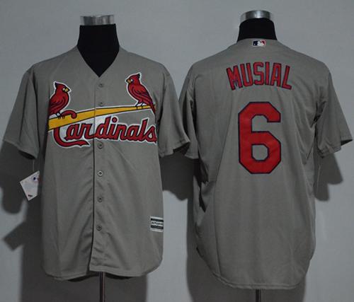 Cardinals #6 Stan Musial Grey New Cool Base Stitched MLB Jersey